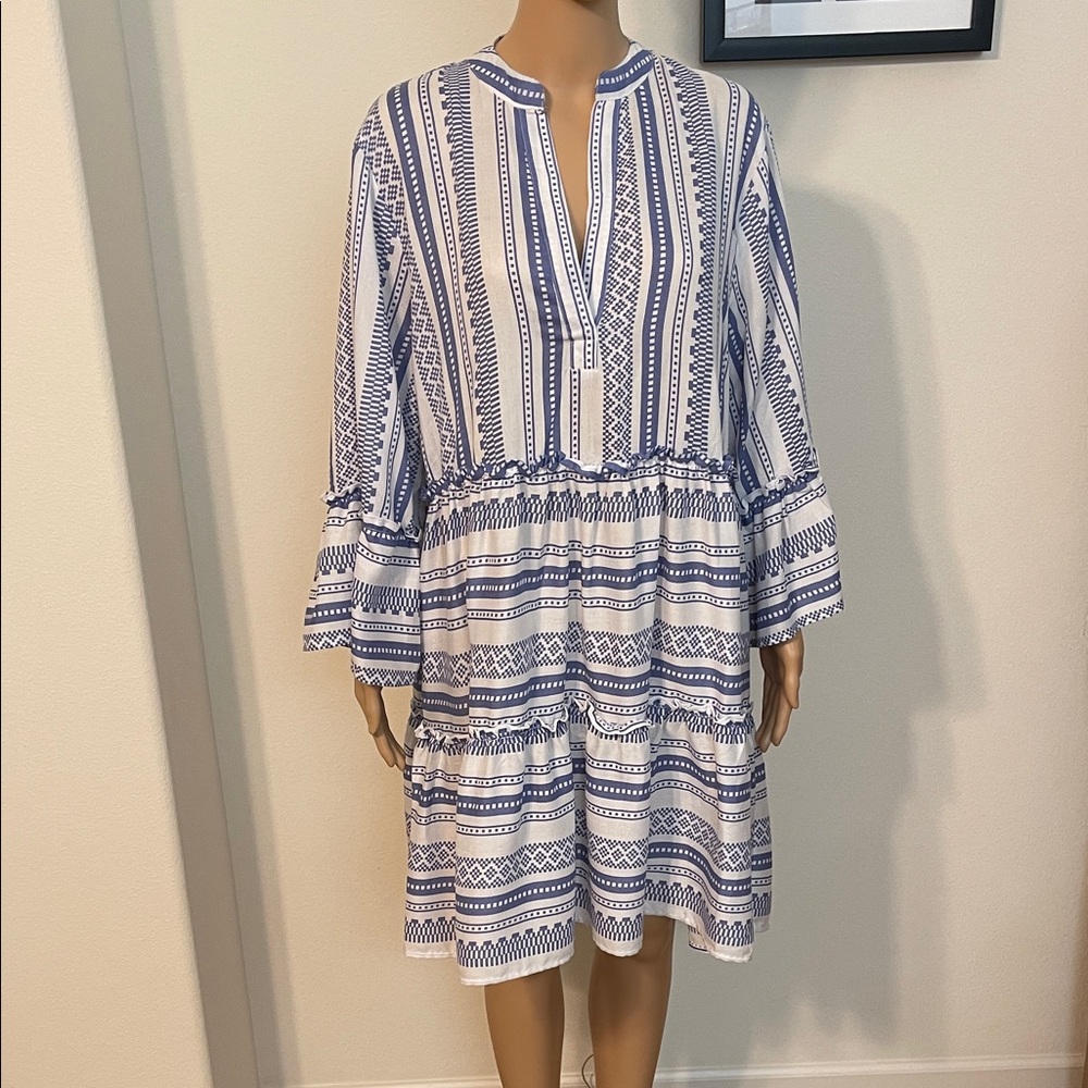 NWT Salty Lemon Blue & White Striped Dress